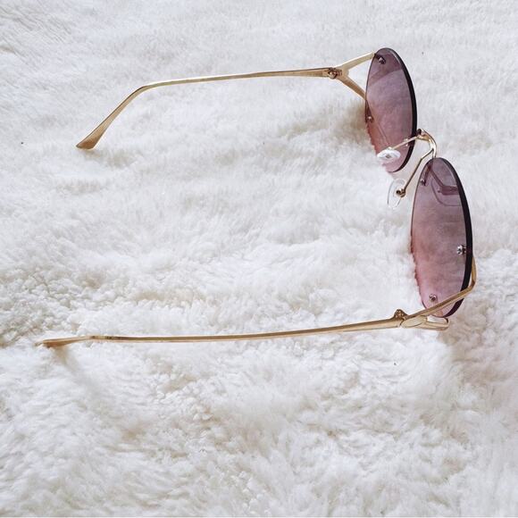 Ruth Clear Purple Round Metal Sunglasses - Picture 7 of 10